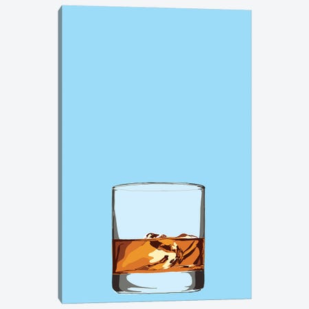 Glass Of Whiskey Blue Canvas Print #JYM308} by Jaymie Metz Canvas Wall Art