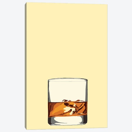 Glass Of Whiskey Yellow Canvas Print #JYM309} by Jaymie Metz Canvas Wall Art