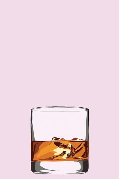 Pop Art Kitchen: Glass Of Whiskey Pink by Jaymie Metz