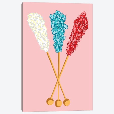 White Teal Red Rock Candy Pink Canvas Print #JYM315} by Jaymie Metz Canvas Art