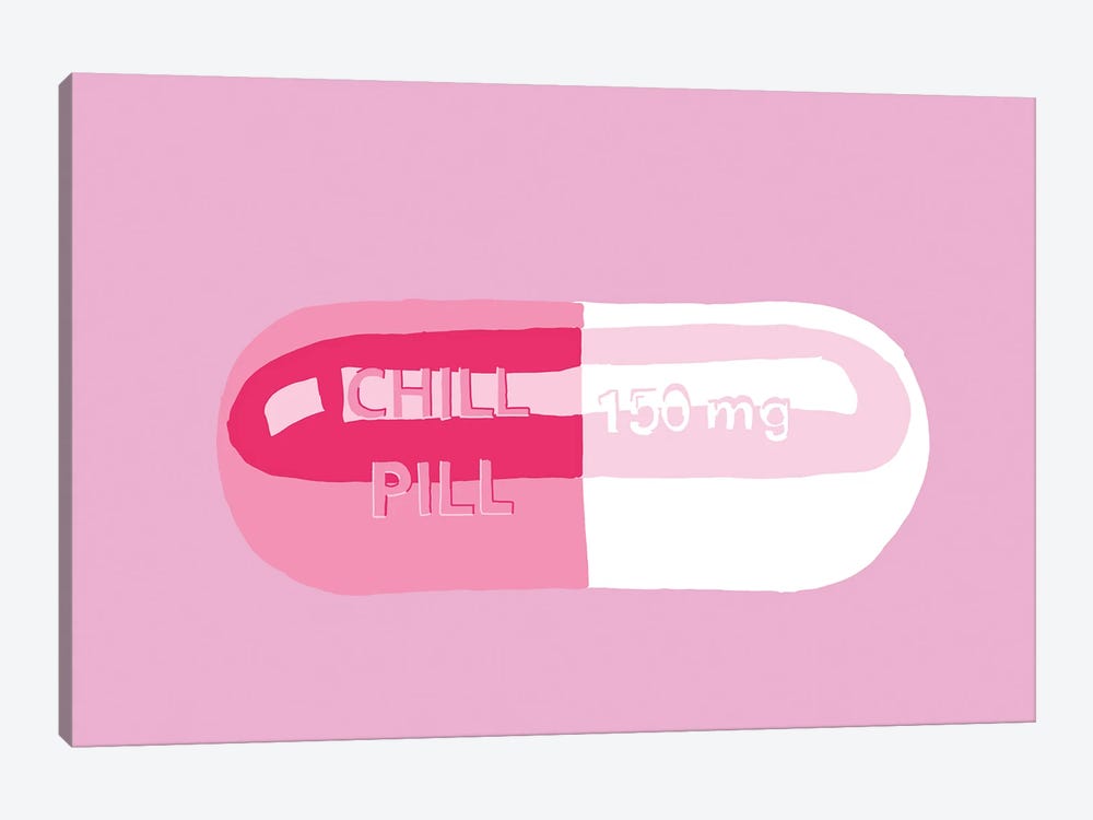 Chill Pill Pink by Jaymie Metz 1-piece Canvas Print