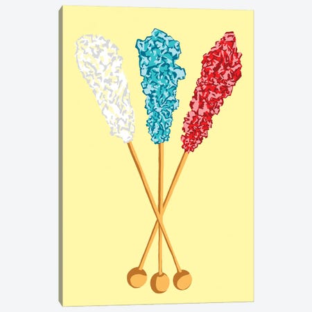 White Teal Red Rock Candy Yellow Canvas Print #JYM320} by Jaymie Metz Canvas Wall Art