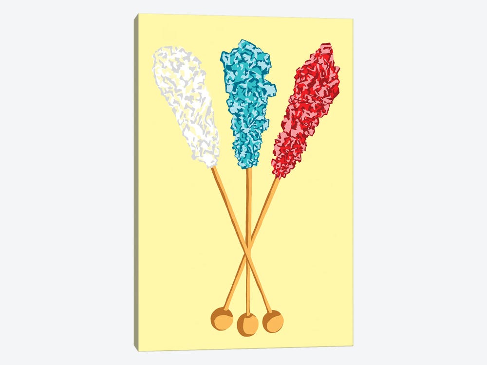 White Teal Red Rock Candy Yellow by Jaymie Metz 1-piece Art Print