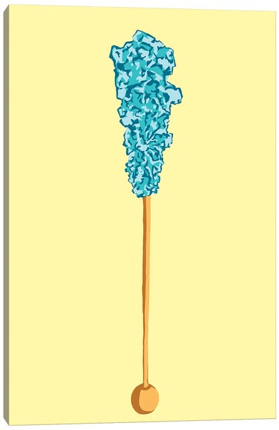 Teal Rock Candy Yellow Canvas Art Print - Y2K
