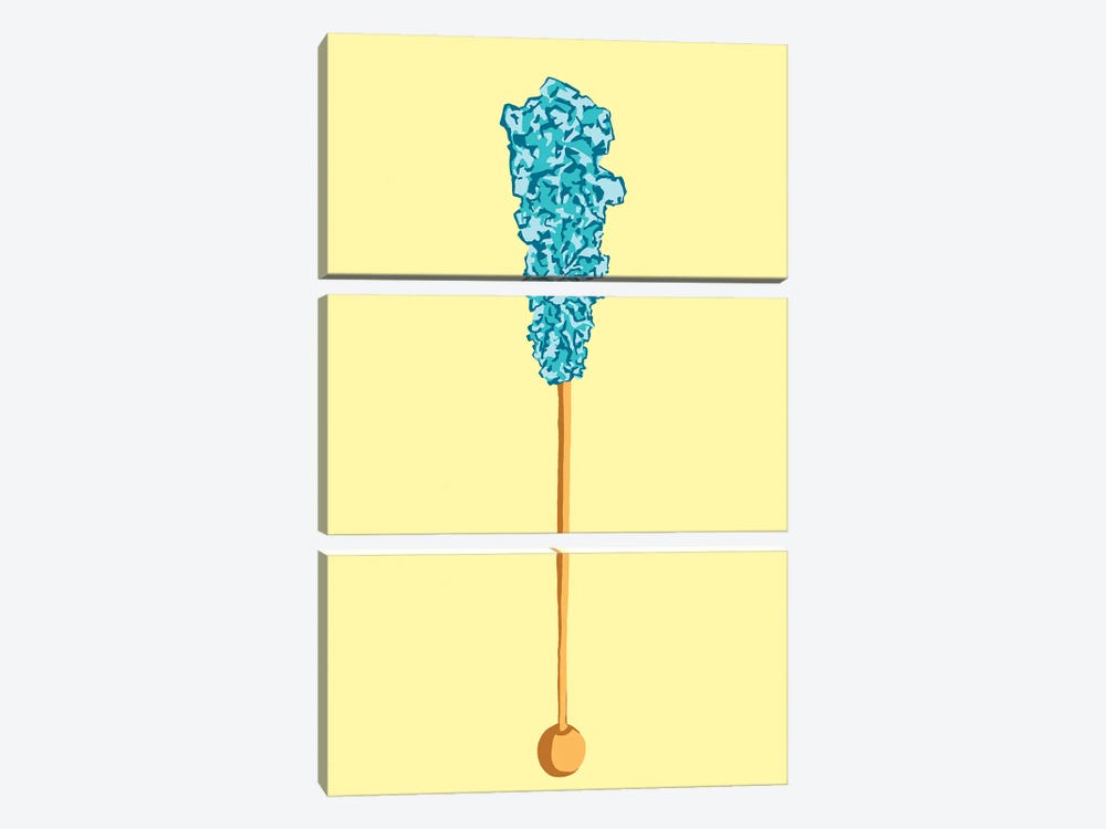 Teal Rock Candy Yellow by Jaymie Metz 3-piece Canvas Art