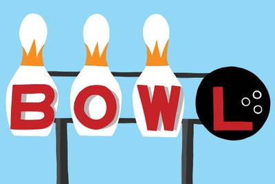 Bowling Sign by Jaymie Metz art print