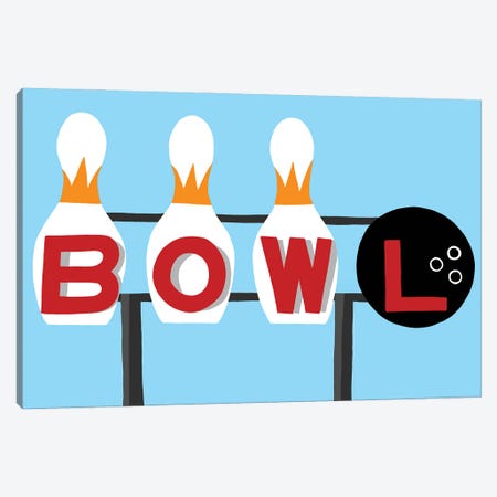 Bowling Sign Canvas Print #JYM332} by Jaymie Metz Canvas Print