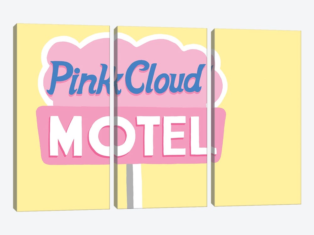 Pink Cloud Motel by Jaymie Metz 3-piece Canvas Art Print
