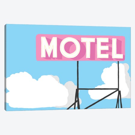 Pink Motel Sign Canvas Print #JYM335} by Jaymie Metz Canvas Artwork