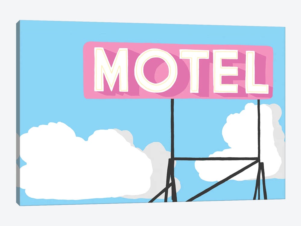 Pink Motel Sign by Jaymie Metz 1-piece Art Print
