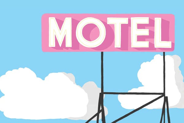 Jaymie Metz: Pink Motel Sign by Jaymie Metz
