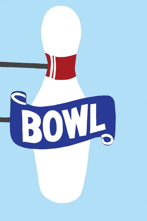Vintage Bowling Pin Neon Sign by Jaymie Metz wall art