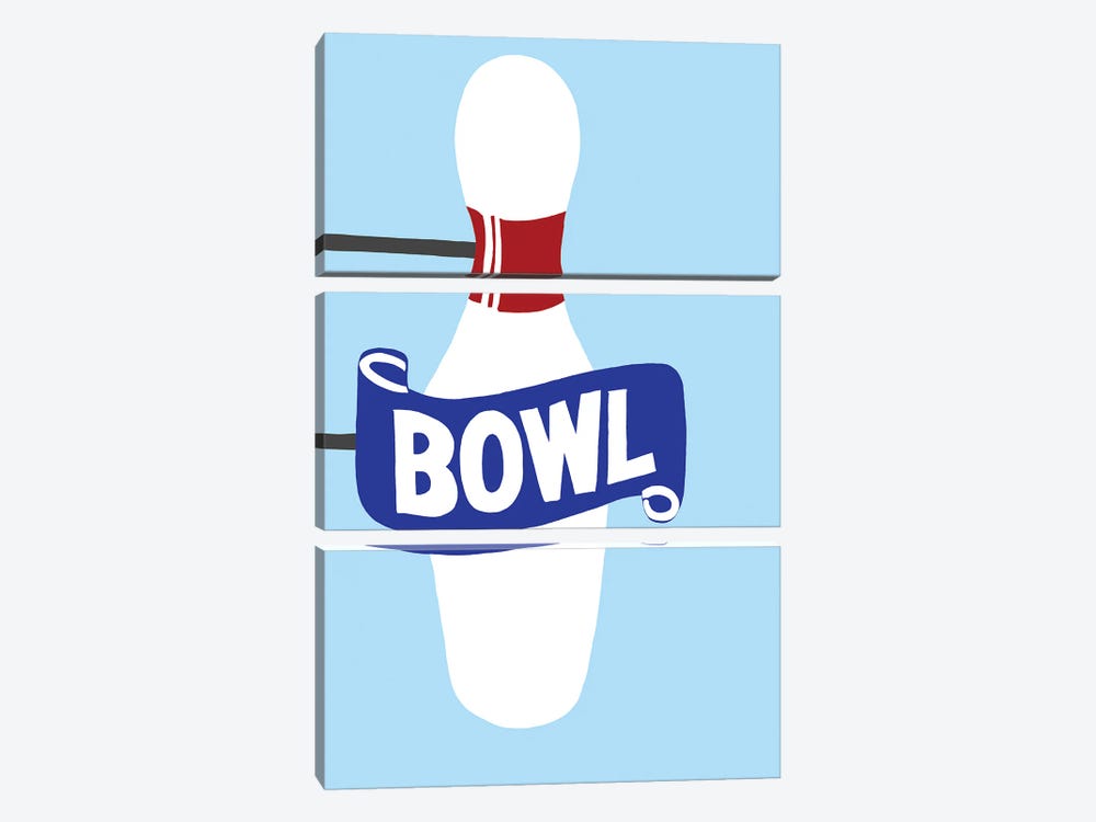 Vintage Bowling Pin Neon Sign by Jaymie Metz 3-piece Art Print