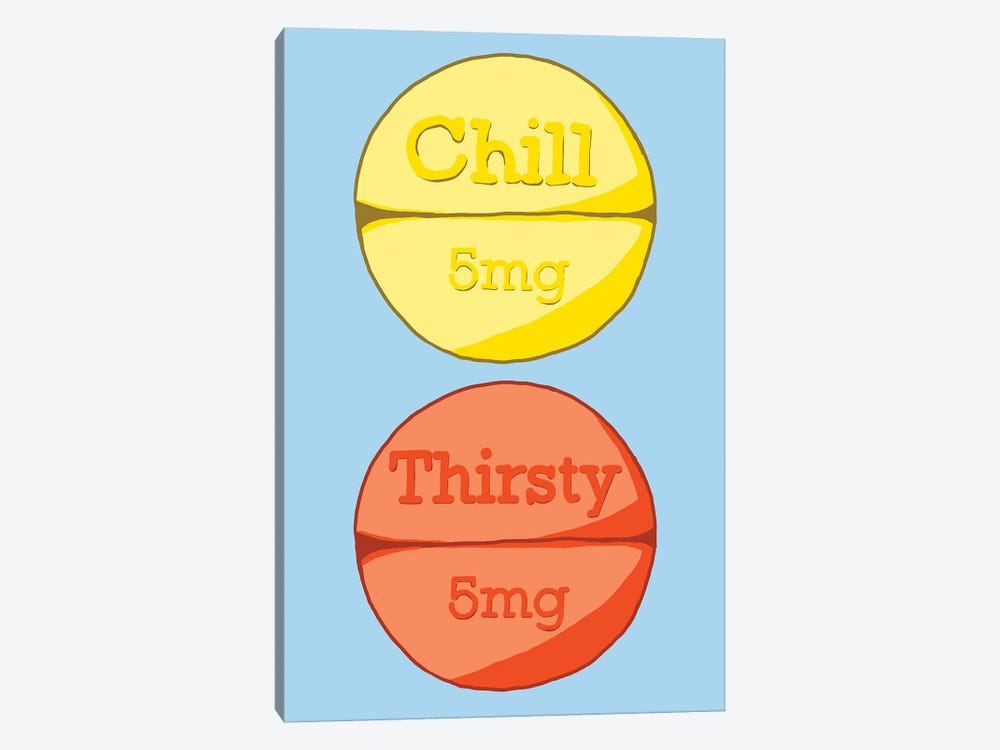 Chill Thirsty Pill Blue by Jaymie Metz 1-piece Canvas Art Print
