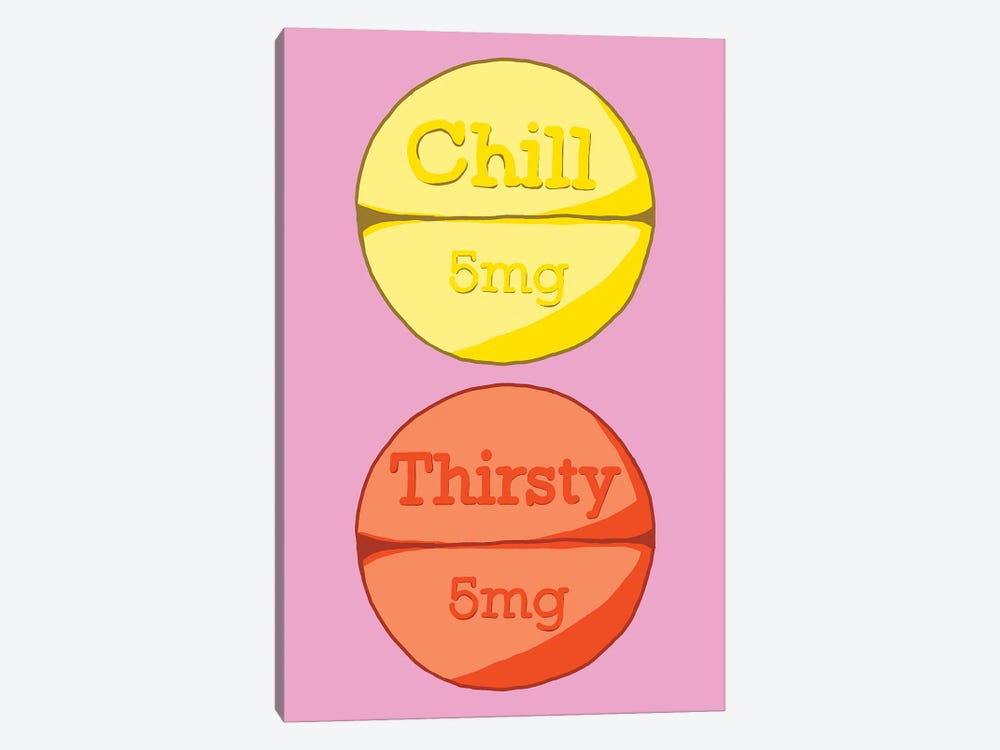 Chill Thirsty Pill Pink by Jaymie Metz 1-piece Canvas Artwork