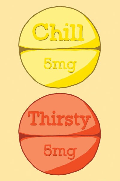 Pills: Chill Thirsty Pill Yellow by Jaymie Metz