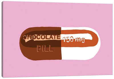 Chocolate Pill Pink Canvas Art Print - Pills