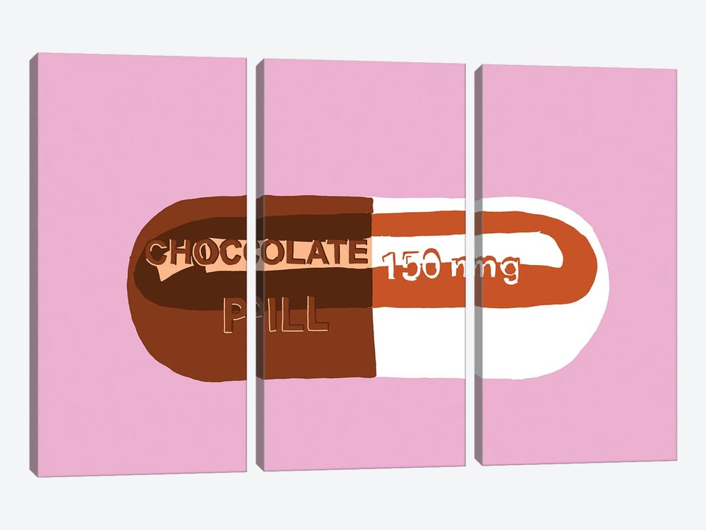 Chocolate Pill Pink by Jaymie Metz 3-piece Art Print