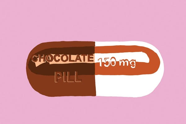 Pills: Chocolate Pill Pink by Jaymie Metz