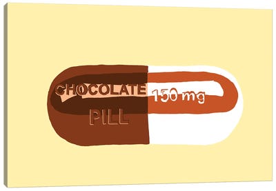 Chocolate Pill Yellow Canvas Art Print - Chocolate Art
