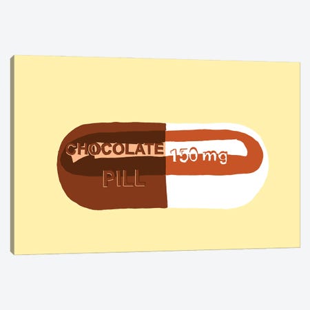 Chocolate Pill Yellow Canvas Print #JYM40} by Jaymie Metz Canvas Wall Art