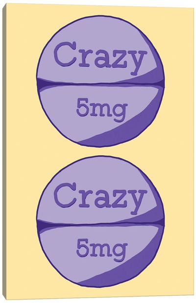 Crazy Crazy Pill Yellow Canvas Art Print - Pills