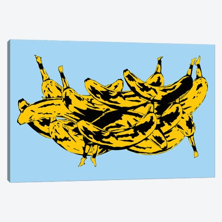 Band Of Bananas II Blue Canvas Print #JYM4} by Jaymie Metz Canvas Art