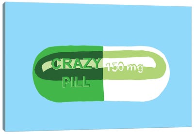 Crazy Pill Blue Canvas Art Print - Jaymie Metz