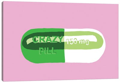 Crazy Pill Pink Canvas Art Print - Pills