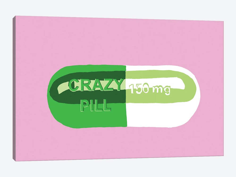 Crazy Pill Pink by Jaymie Metz 1-piece Canvas Print