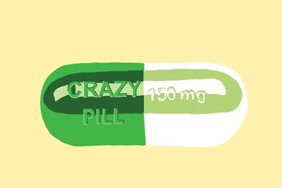Crazy Pill Yellow by Jaymie Metz art print