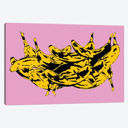 Band Of Bananas II Pink Canvas Print #JYM5} by Jaymie Metz Canvas Art