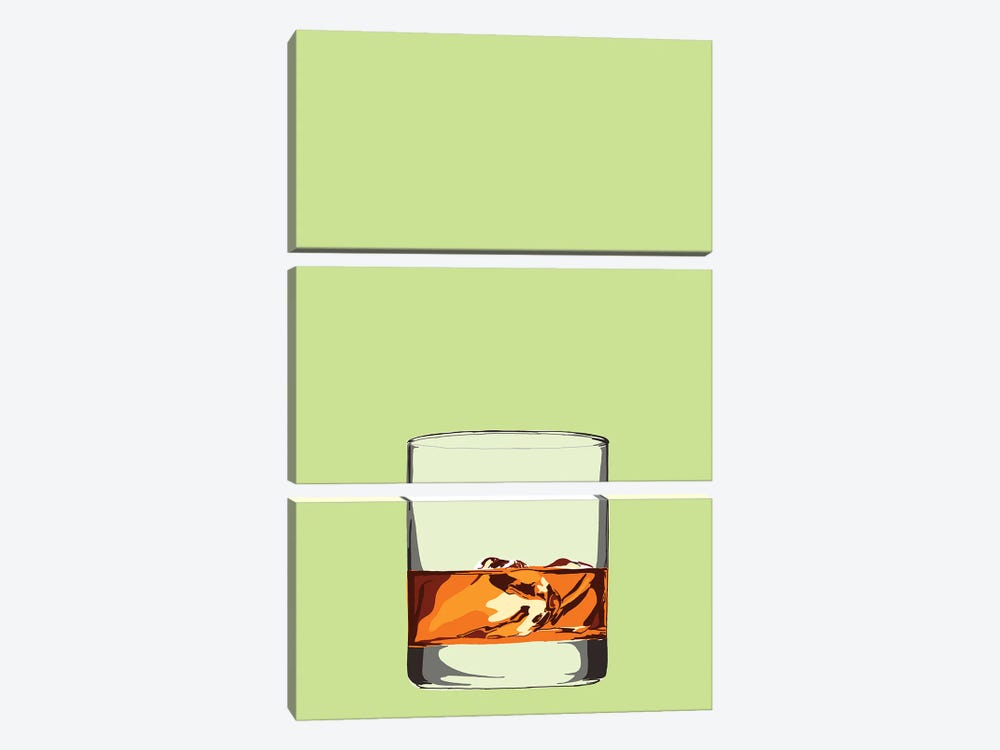 Glass Of Whisky by Jaymie Metz 3-piece Art Print