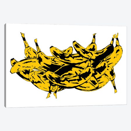 Band Of Bananas II White Canvas Print #JYM6} by Jaymie Metz Canvas Artwork