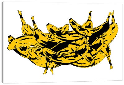 Band Of Bananas II White Canvas Art Print - Jaymie Metz