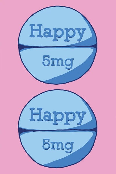 Happy Happy Pill Pink by Jaymie Metz art print