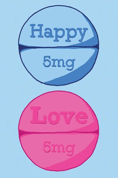 Jaymie Metz: Happy Love Pill Blue by Jaymie Metz