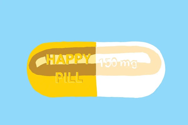 Pills: Happy Pill Blue by Jaymie Metz