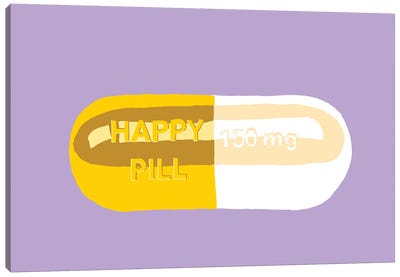 Happy Pill Lavender Canvas Art Print - Pills