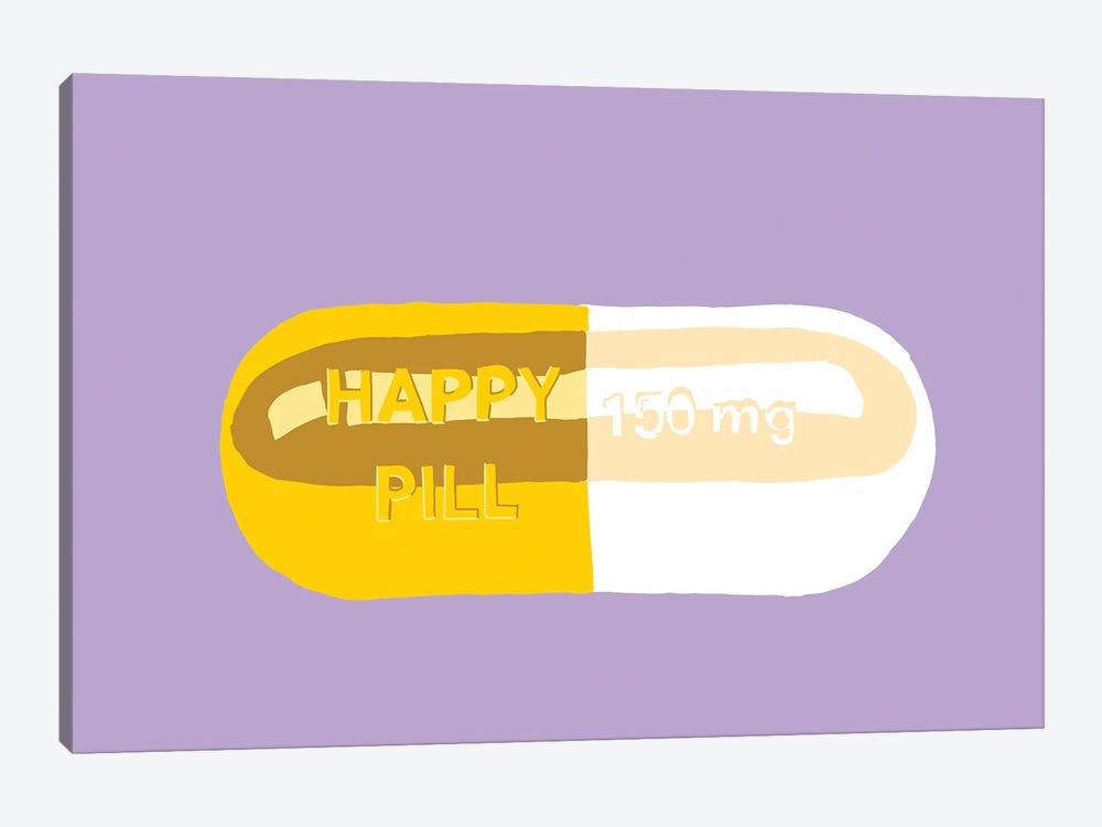 Happy Pill Lavender by Jaymie Metz 1-piece Canvas Print