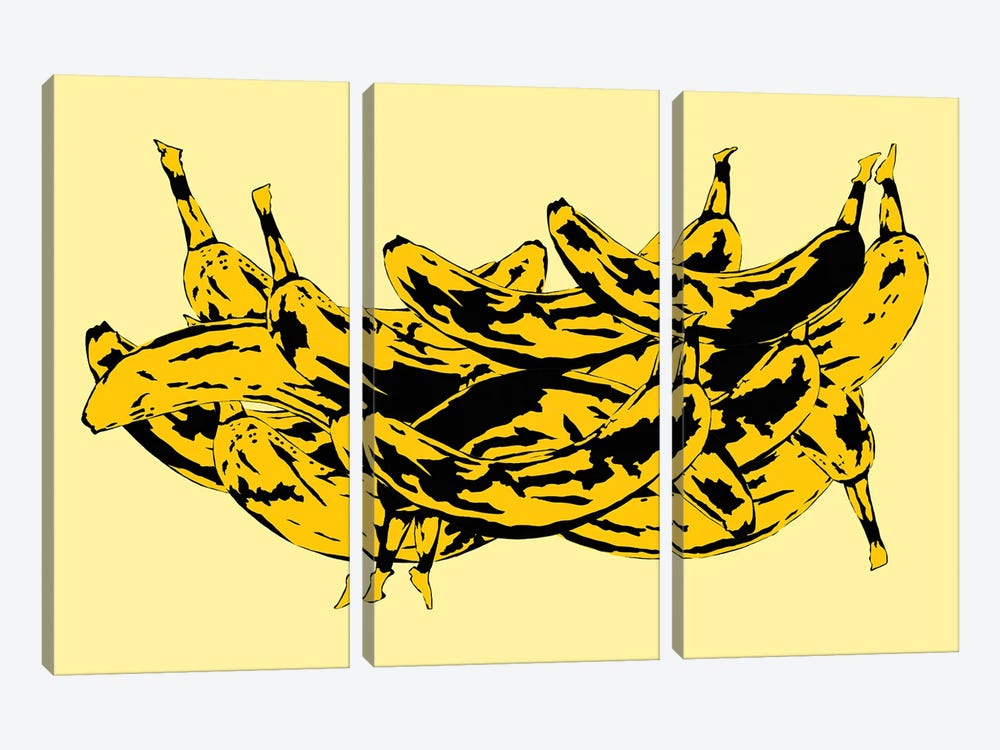 Band Of Bananas II Yellow by Jaymie Metz 3-piece Art Print