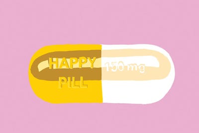 Happy Pill Pink by Jaymie Metz art print