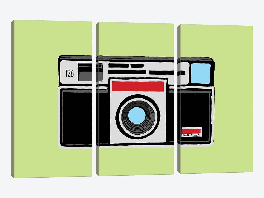 Instant Camera by Jaymie Metz 3-piece Canvas Wall Art