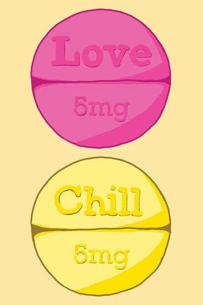 Pills: Love Chll Pill Yellow by Jaymie Metz