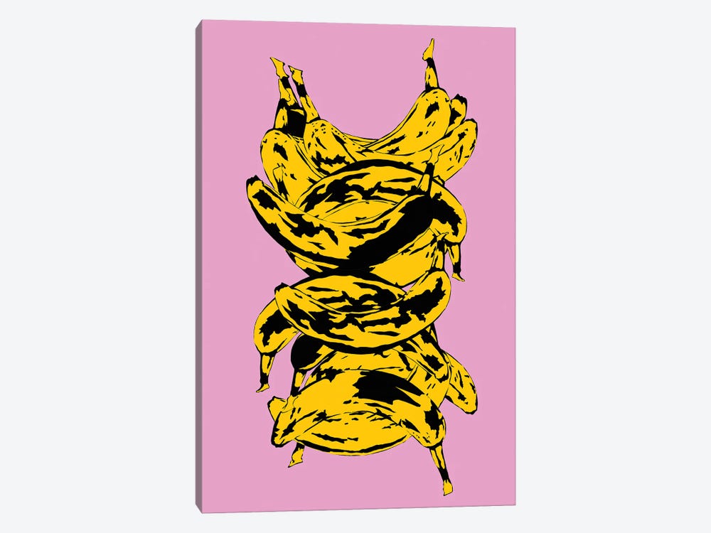 Band Of Bananas Pink by Jaymie Metz 1-piece Art Print