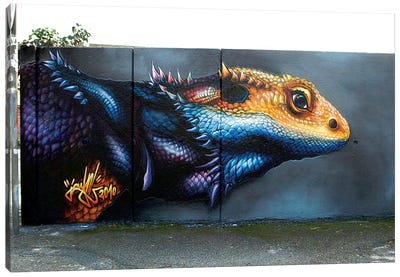 Lizard Wall I  Canvas Art Print - Reptile & Amphibian Art