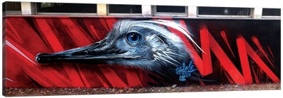 Ostrich Wall Canvas Art Print - Street Art & Graffiti