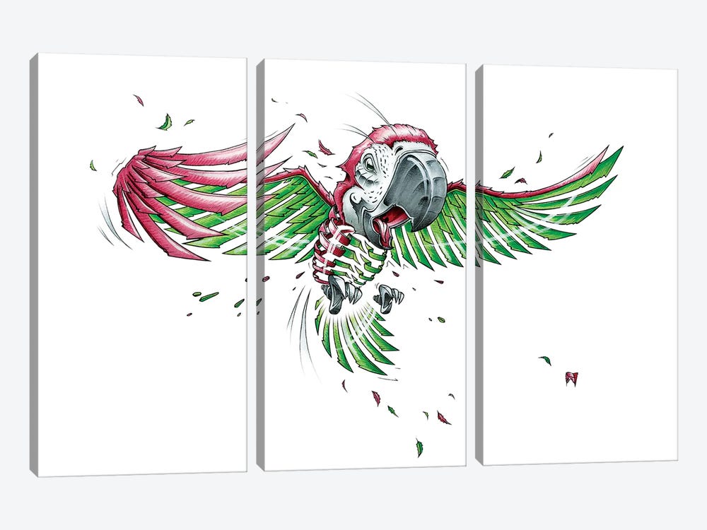 Parrot 3-piece Canvas Wall Art