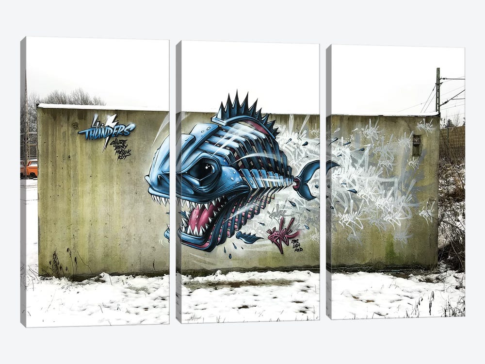 Piranha Wall by JAYN 3-piece Canvas Wall Art