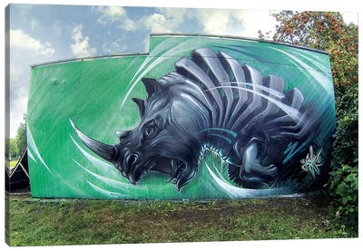 Rhino Wall Canvas Art Print - Rhinoceros Art